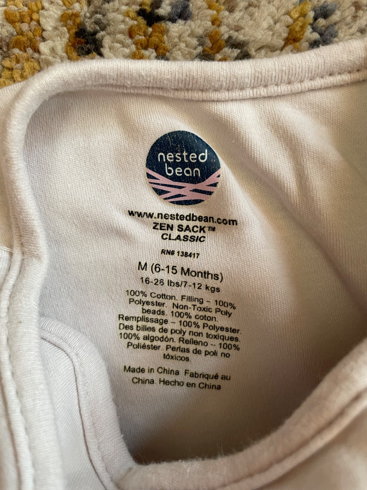 Nested bean weighed sleep sack 6-15 months , 6-12 Months (Medium)
