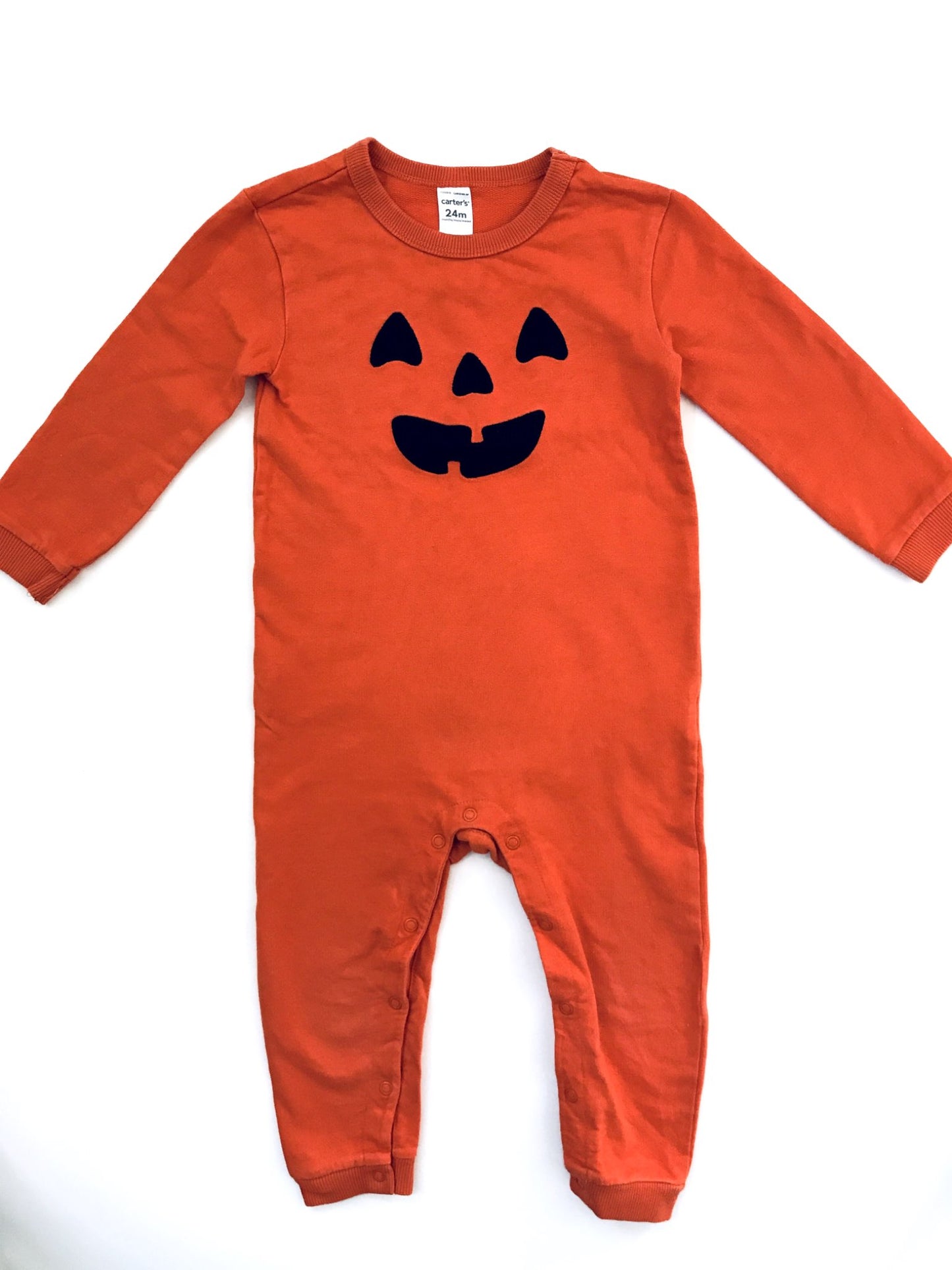 Carter’s Halloween Pumpkin Romper, Retails $28, Kids 24 Month (18-24M)