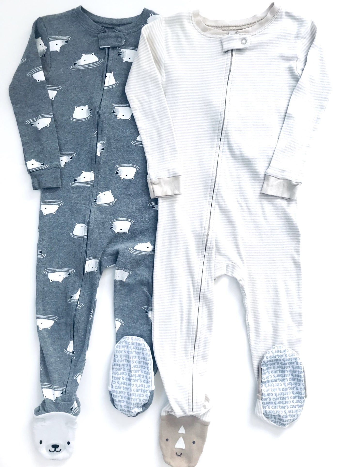 Carter's Neutral Zip Footed Sleeper Bundle, Retails $36, Kids 24 Month (18-24M)