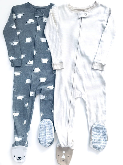 Carter's Neutral Zip Footed Sleeper Bundle, Retails $36, Kids 24 Month (18-24M)