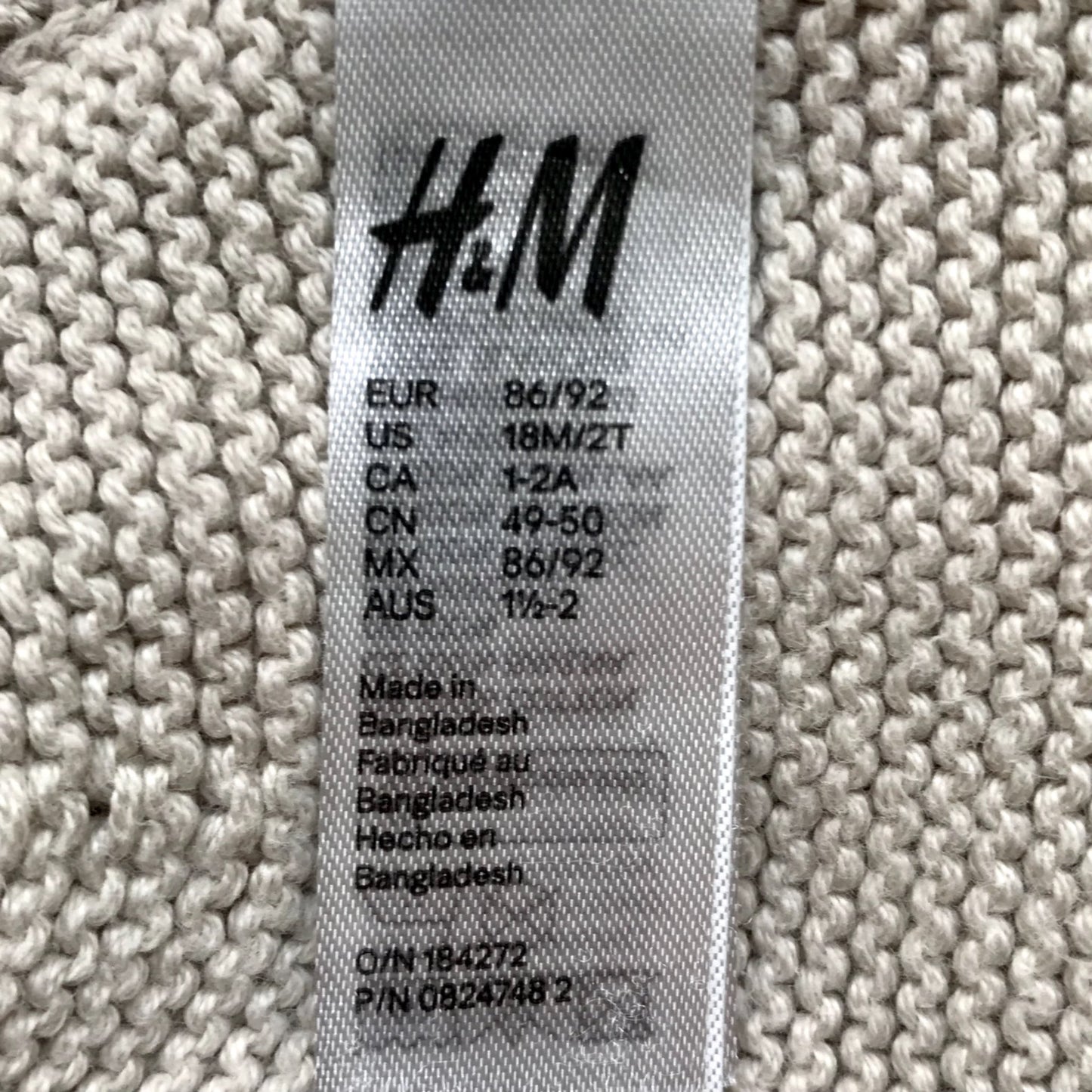 H&M Bunny Toque, Kids 24 Month (18-24M)