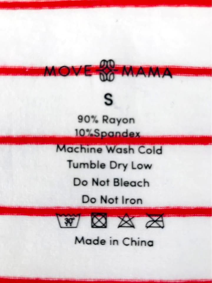 NWT Movemama Red Stripe Zip Nursing Tank Top, Retails $63, Maternity S (4-6)