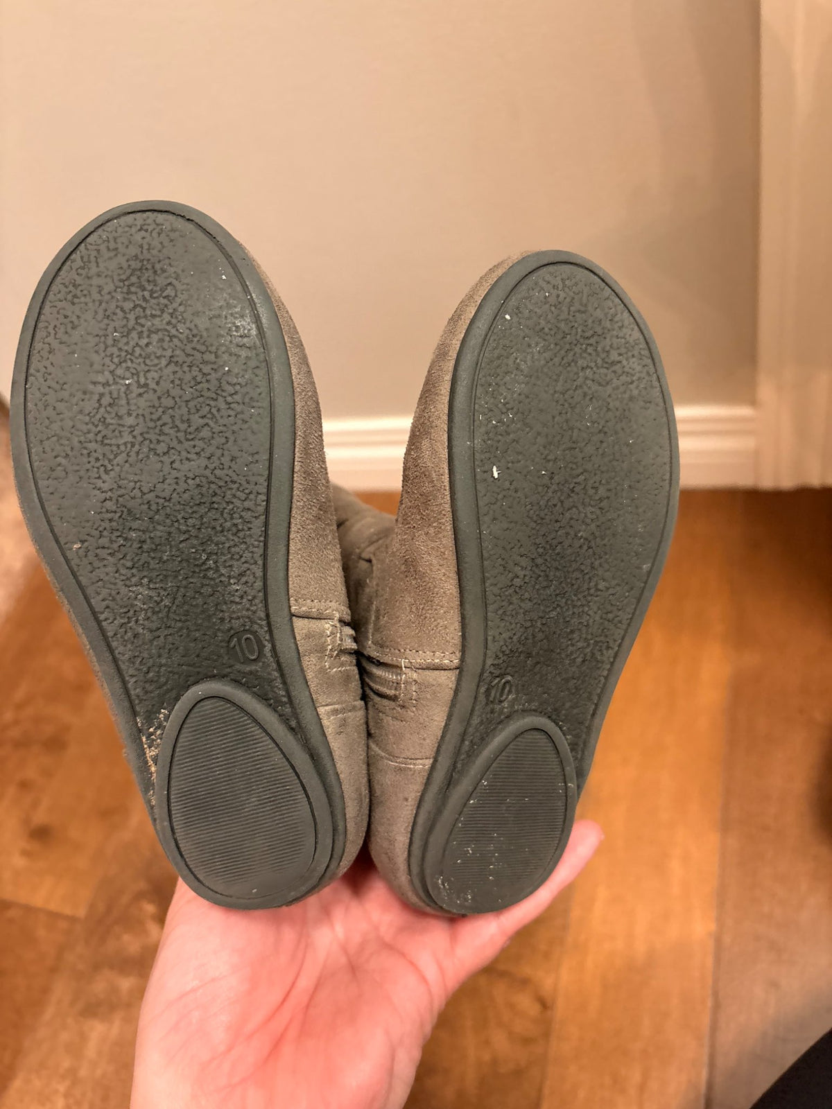 Brownish Grey Faux Suede Toddler Ankle Boots Size 10, Shoes 10 (Toddler:2-4yr)