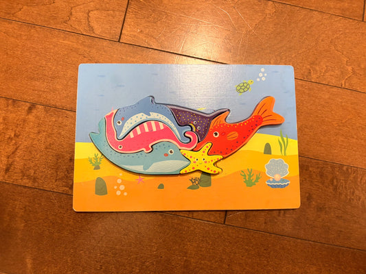 Wooden Sea Creature Jigsaw Puzzle