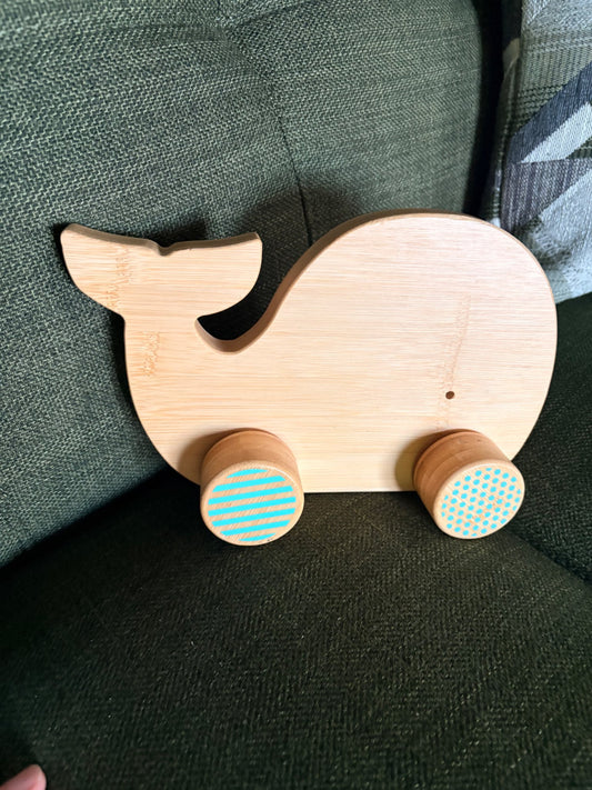 Wooden Whale Push Toy