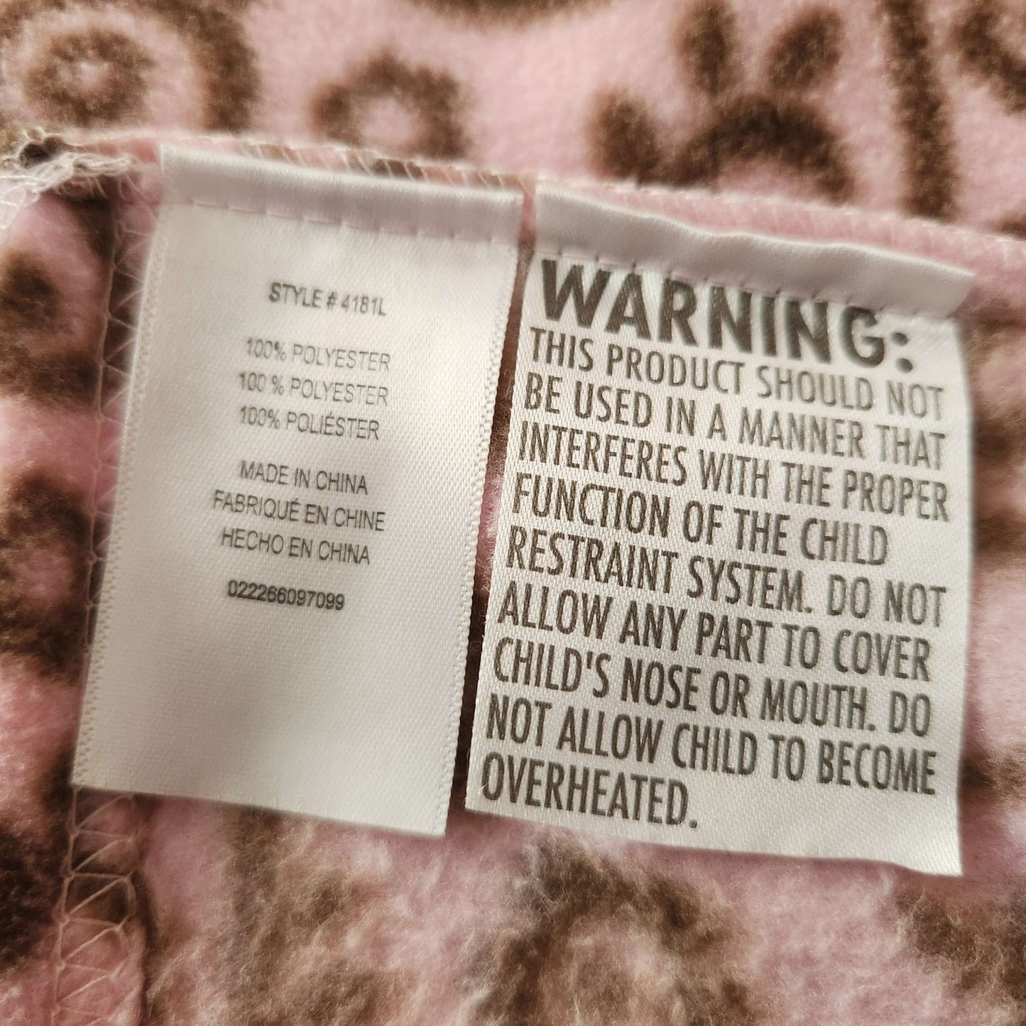 Stroller fleece liner,  pink