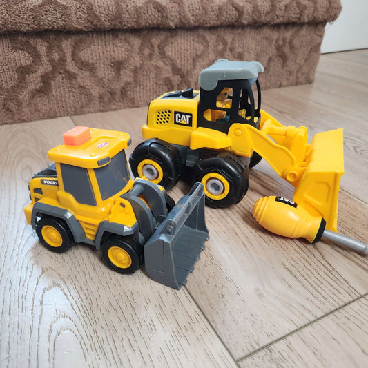 Toy construction trucks