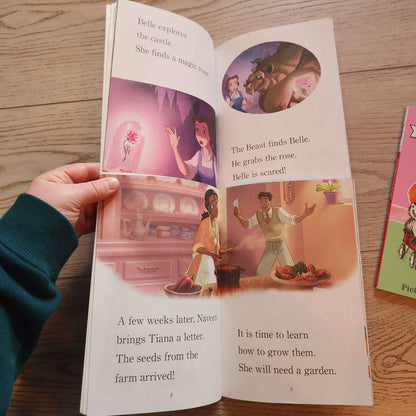 Level 2 readers: Belle, Tiana, Amelia Bedelia