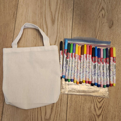 Activity bag with fabric markers