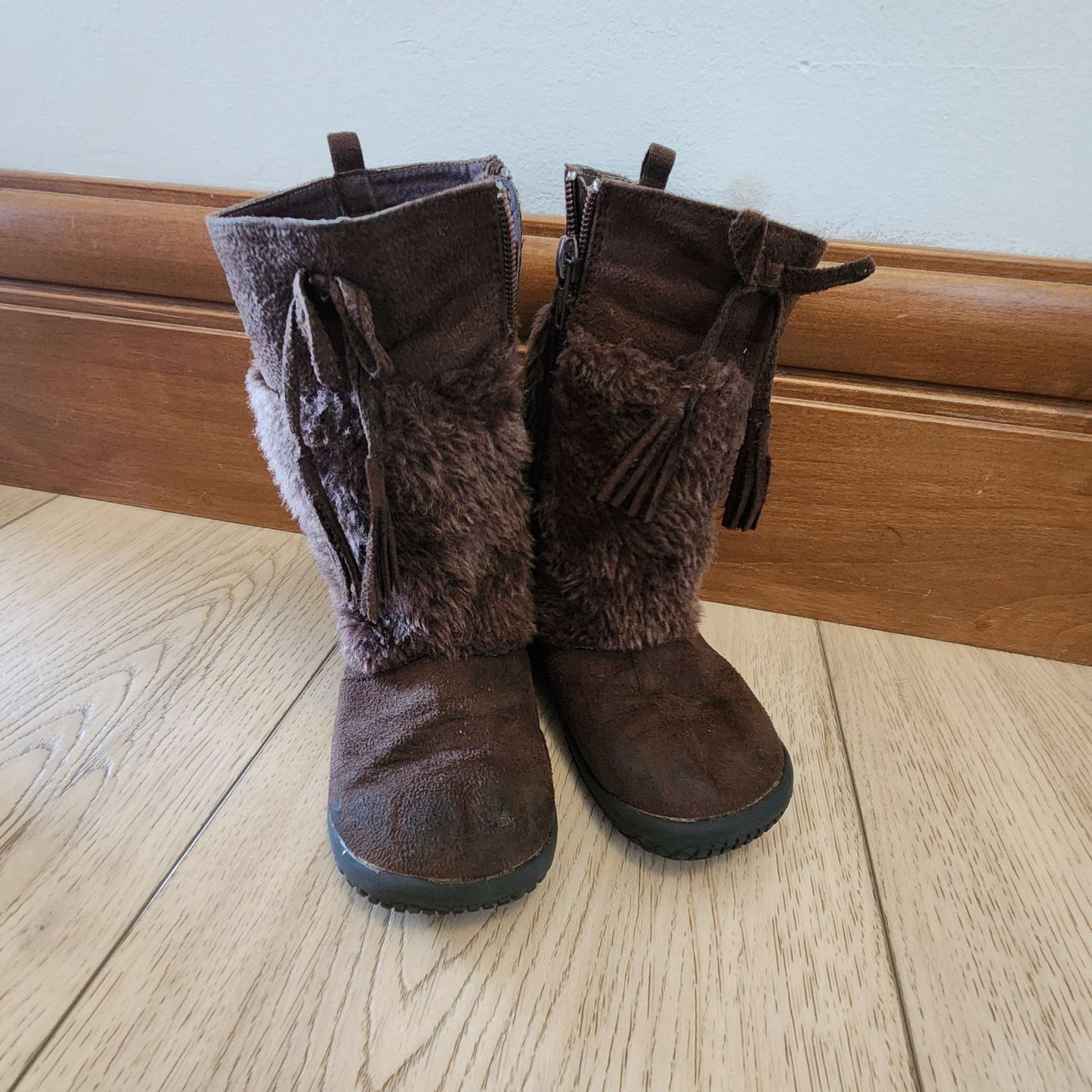 8T girls fall boots, brown , Shoes 8 (Toddler:2-4yr)