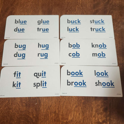 Word Families flash cards