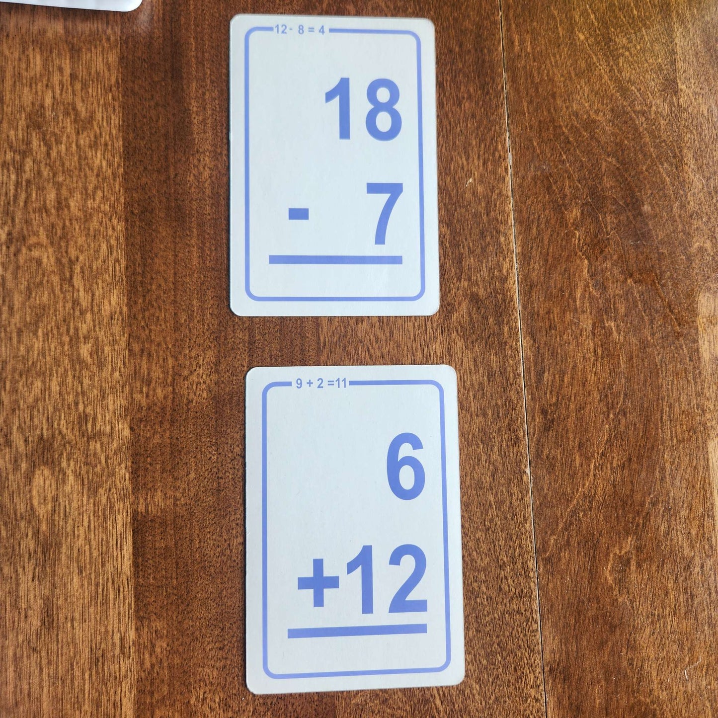 Addition and Subtraction flash cards