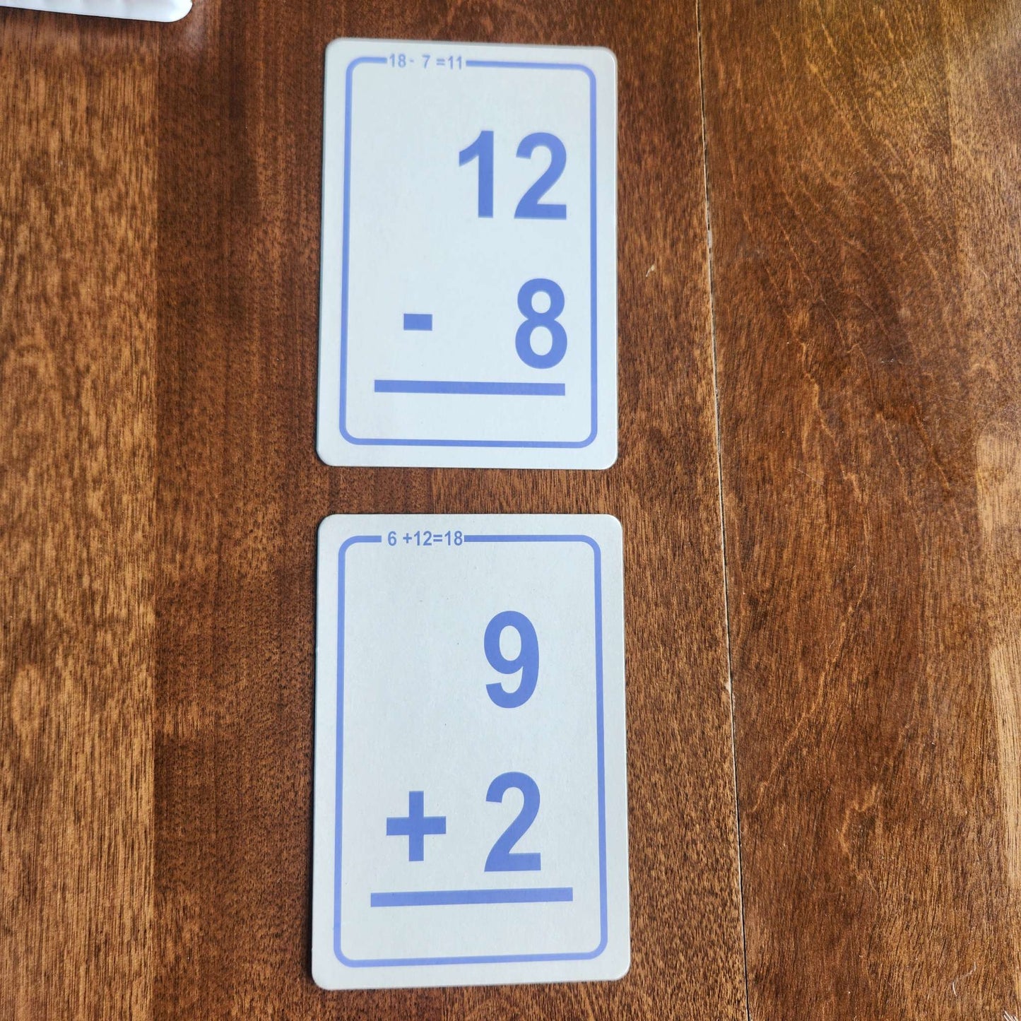 Addition and Subtraction flash cards