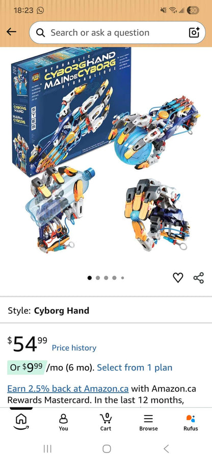 Hydraulic Cyborg Hand, STEM kit