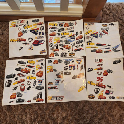 Disney CARS: Stickers + hotwheel style cars