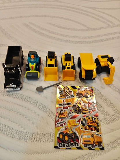 Mini construction vehicles + stickers