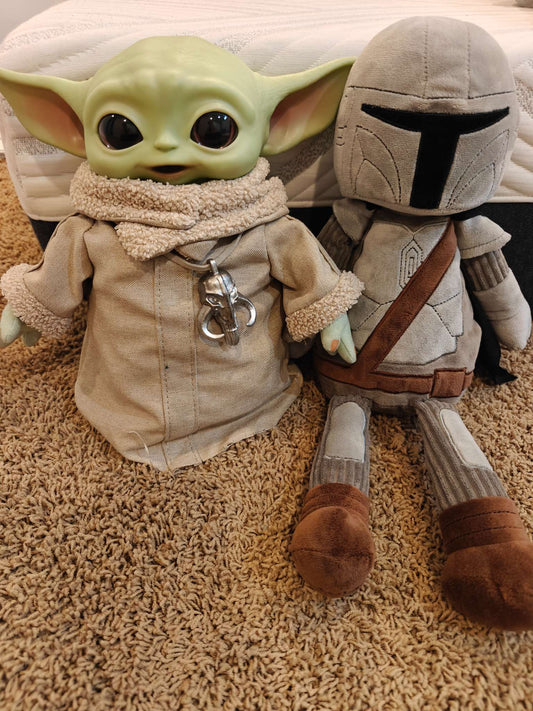 Star Wars: Grogu and Mandalorian stuffies