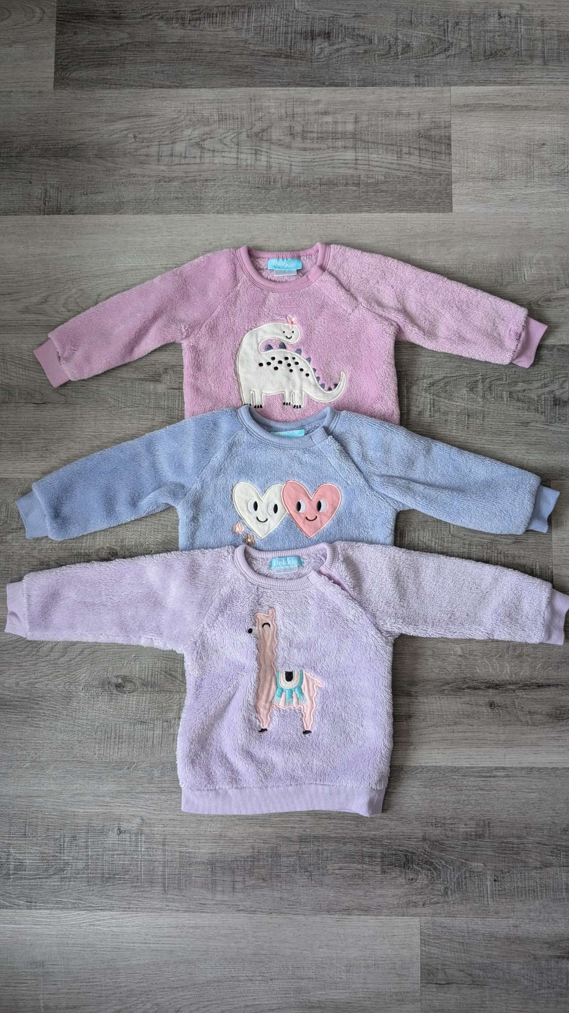 Pekkle 3pc Bundle Fuzzy Sweater 12m, Kids 12 Month (9-12M)
