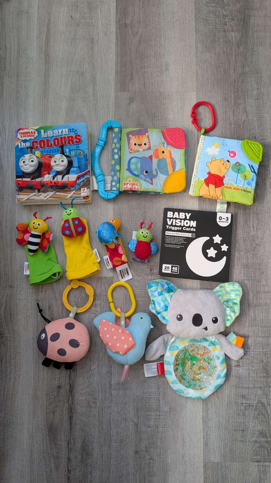 Lot of 8 baby sensory toys