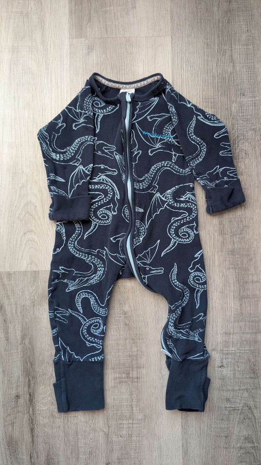 Bonds Wondersuit Blue Dragons 6-12m, Kids 12 Month (9-12M)