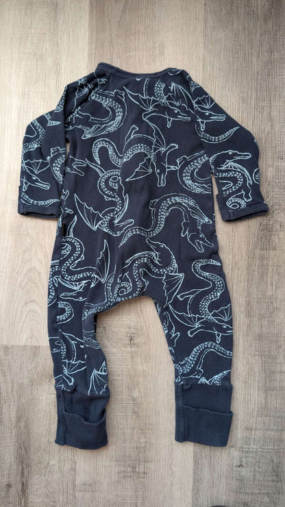 Bonds Wondersuit Blue Dragons 6-12m, Kids 12 Month (9-12M)