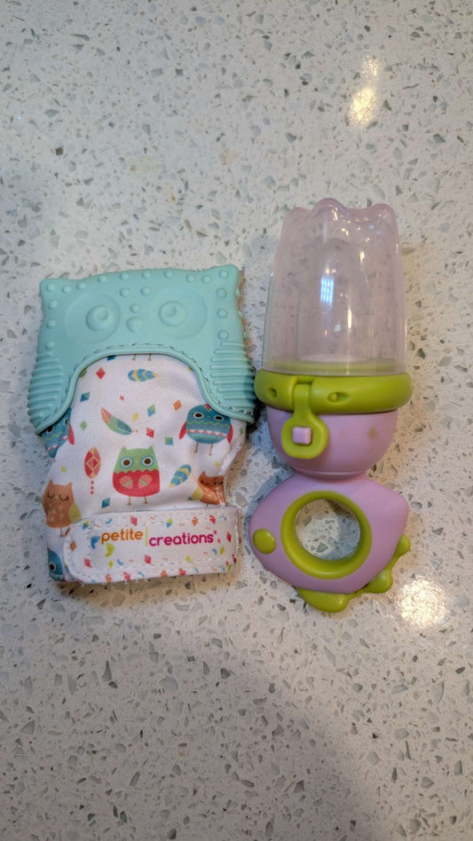 Baby Teething Self Feeder/Teether lot