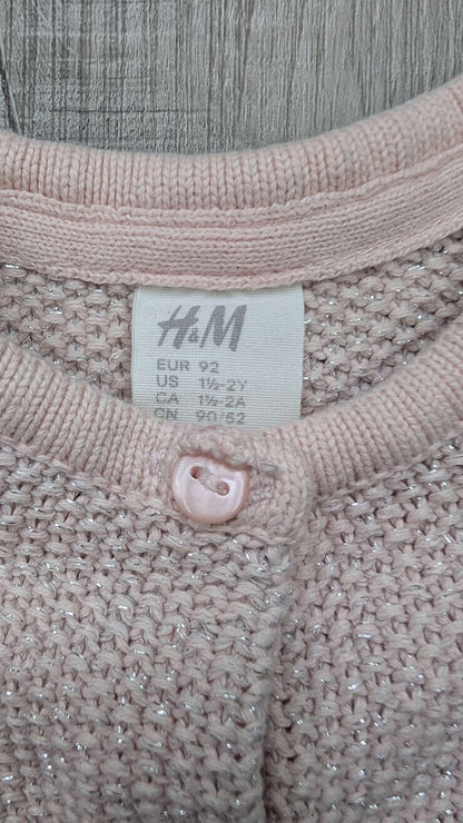 H&M Pink & Silver Cardigan 18-24m
