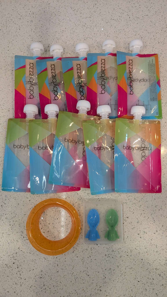Baby Brezza Reusable Pouch Easy Fill System + feeding spouts