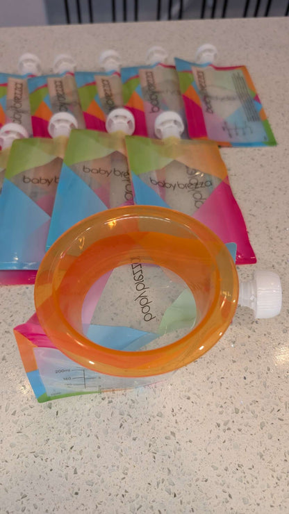 Baby Brezza Reusable Pouch Easy Fill System + feeding spouts