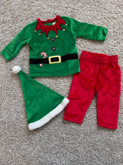 Christmas Elf Outfit, Kids 6 Month (3-6M)