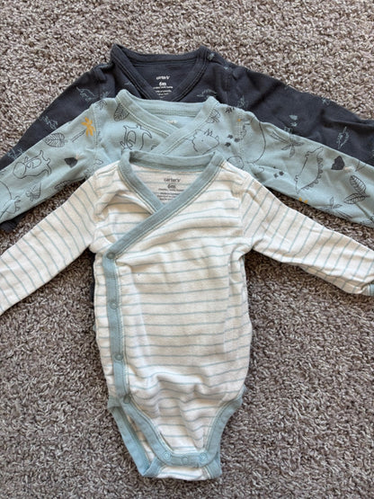 Blue Dinosaur Print Kimono Shirts and Pants, Kids 6 Month (3-6M)