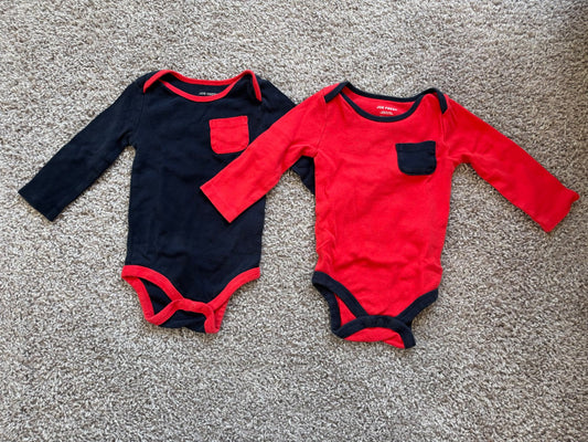 Set of 2 Long-Sleeved Onesie Shirts, Kids 12 Month (9-12M)
