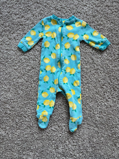 Lemon Print Sleeper, Kids 3 Month (0-3M)