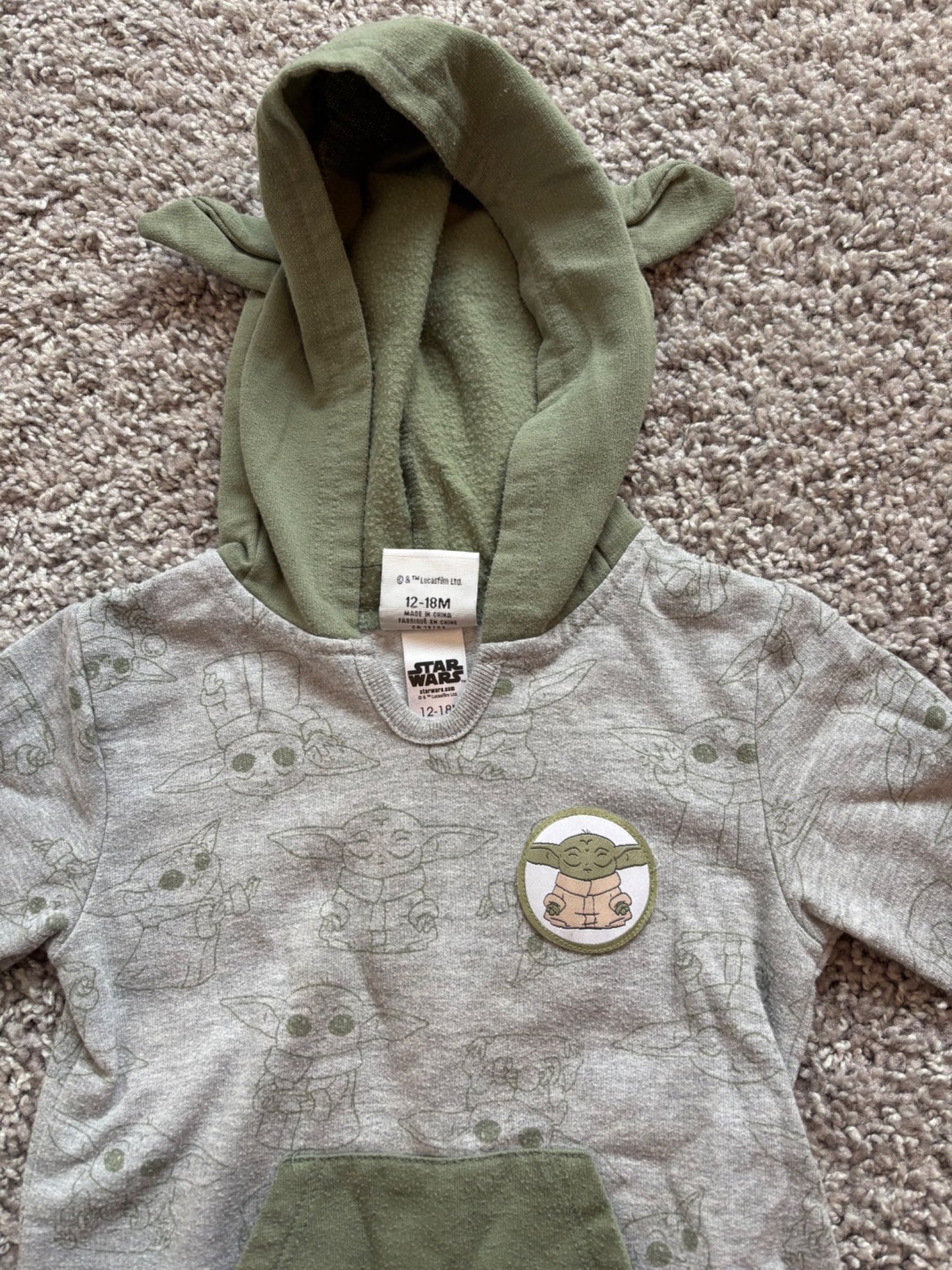 Star Wars Grogu Hooded Romper, Kids 18 Month (12-18M)