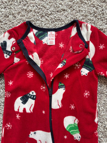 Fleece Polar Bear Pajamas and Hooded Romper, Kids 18 Month (12-18M)