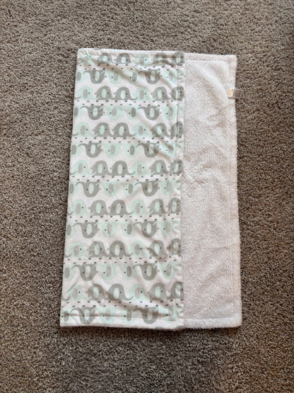 Teal and Grey Elephant Baby Blanket