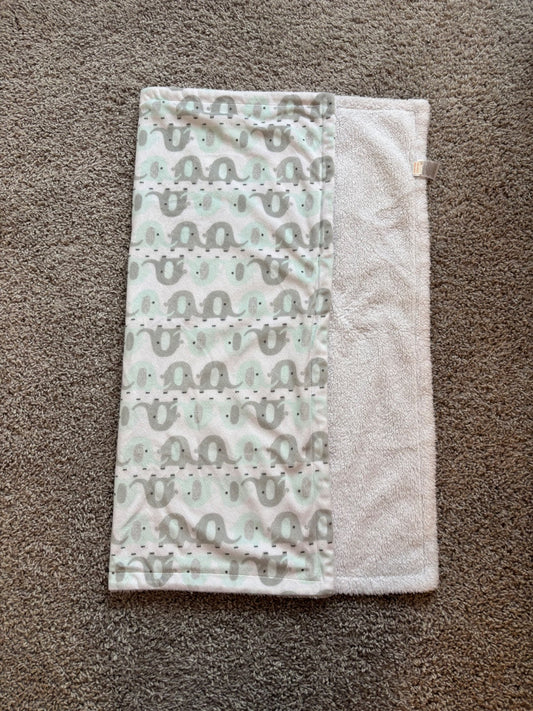Teal and Grey Elephant Baby Blanket