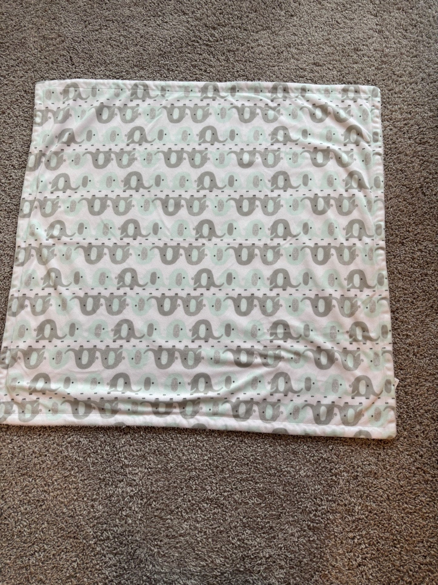 Teal and Grey Elephant Baby Blanket