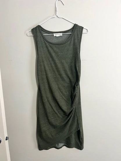 Fall Maternity Dress Small/Medium- Treasure and Bond Olive Green Ruched Side , Maternity S (4-6)