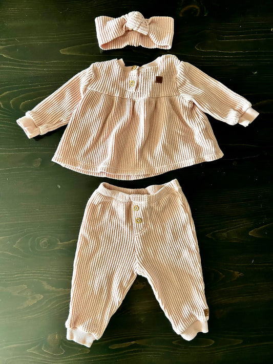 Calvin Klein Baby Girl Matching Set Outfit Pink 3-6 Months, Kids 6 Month (3-6M)