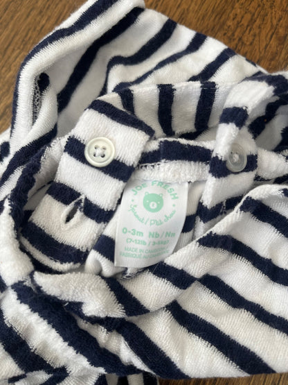 Blue and White Striped Romper VGUC 0-3M, Kids 3 Month (0-3M)