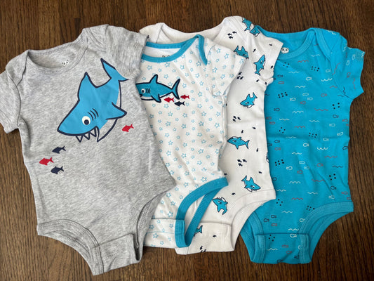 Shark Onesie Bundle 6M EUC, Kids 6 Month (3-6M)