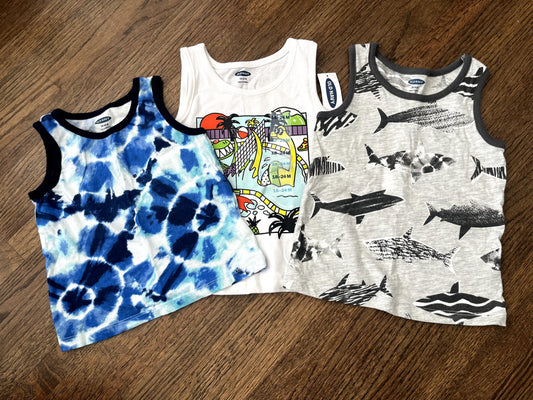 Old Navy Sleeveless Shirts 3 Pk 12-24M EUC, Kids 24 Month (18-24M)