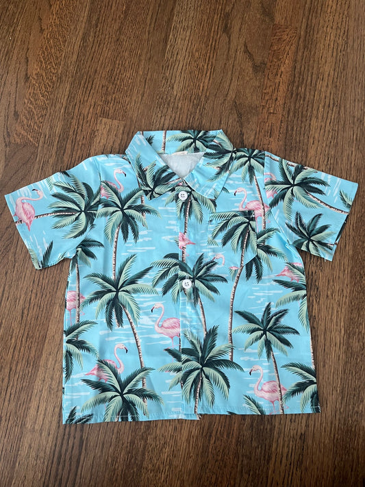 Hawaiian Shirt (Palm Trees) VGUC 24M/2T, Kids 24 Month (18-24M)