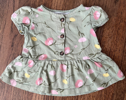 Green Peplum Shirt 18M VGUC, Kids 18 Month (12-18M)