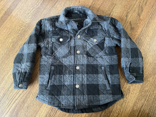 Black Plaid Jacket VGUC Size 6, Kids 6/6X
