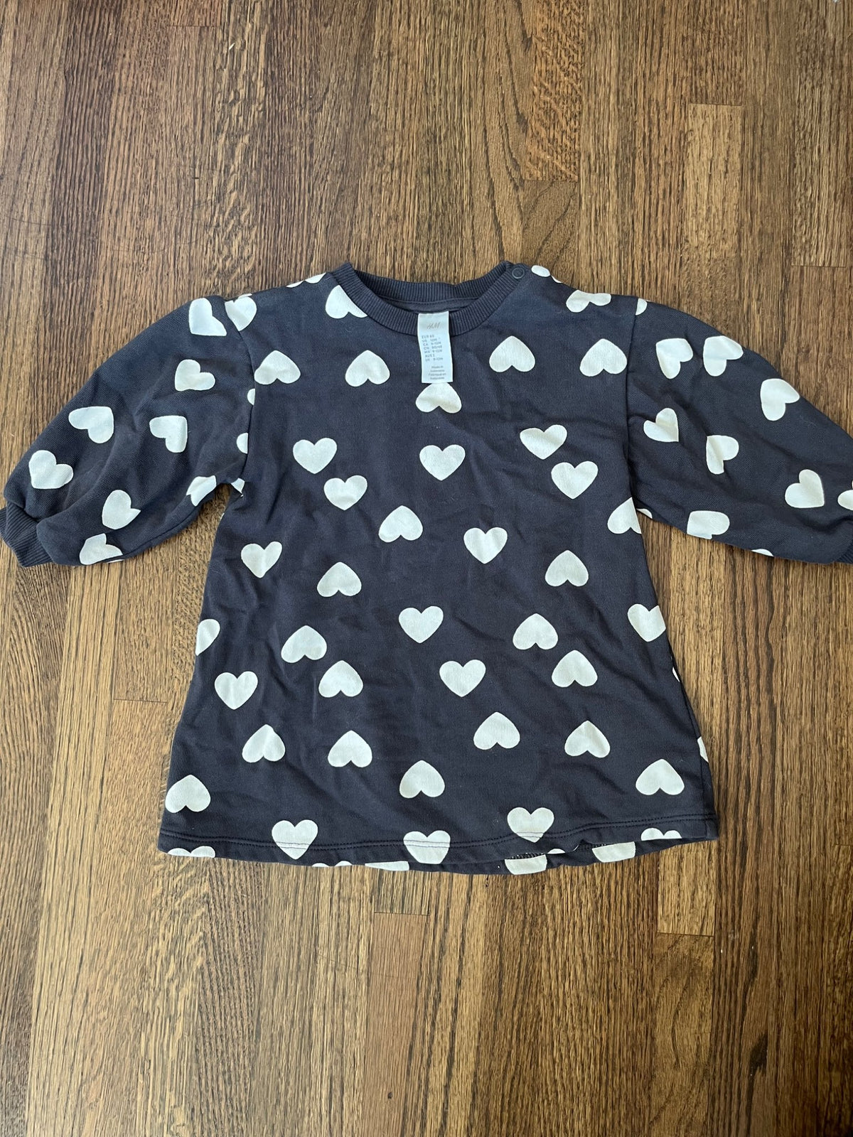 Grey Heart Sweater Dress VGUC 12M, Kids 12 Month (9-12M)
