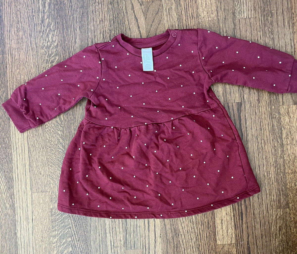 H&M Polka Dot Sweater Dress 12M VGUC, Kids 12 Month (9-12M)