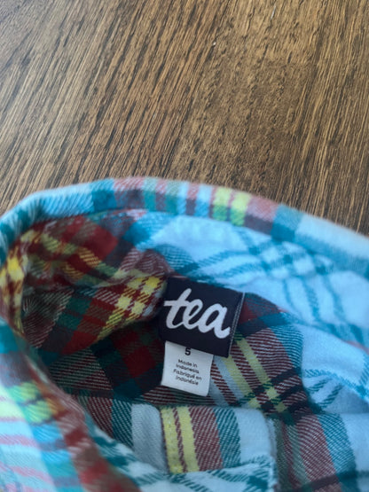 Plaid Flannel Button Up Shirt Boys Size 5 EUC, Kids 5/5T