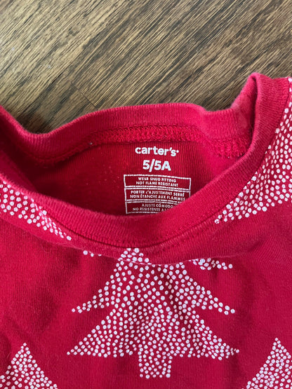 Carter's Red Tree Pjs VGUC 5T, Kids 5/5T